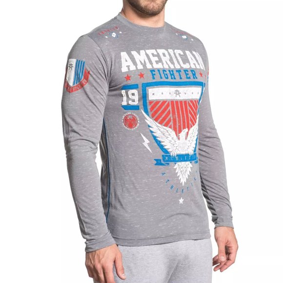 AMERICAN FIGHTER Men's T-Shirt CLEARMONT Long Slee - Picture 4 of 5
